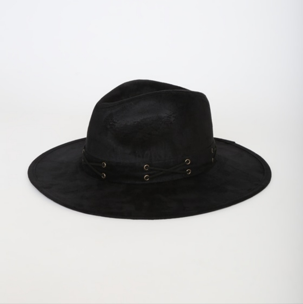 Lulu's Black Suede Fedora Hat